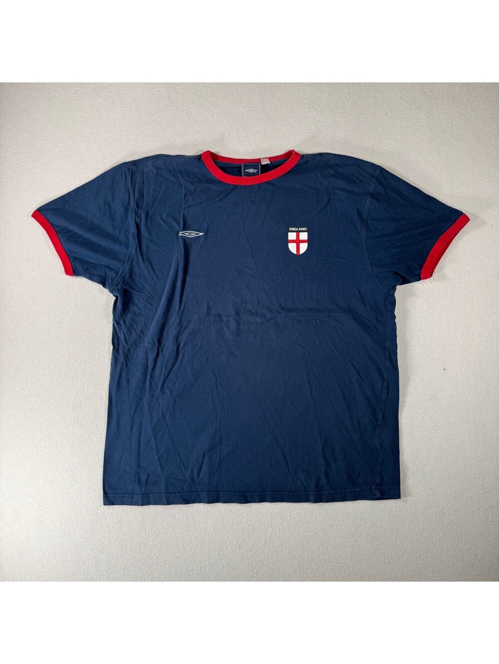 Vintage Umbro England Football T-Shirt David Beckham 2007 World Cup XL
